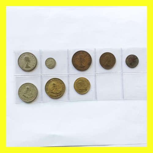 SILVER COINS ELIZABETH II/VAN RIEBEECK COINS SET