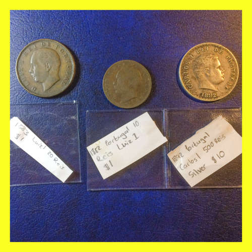 RARE PORTUGAL 1800s COINS - SEE DESCRIPTIONS