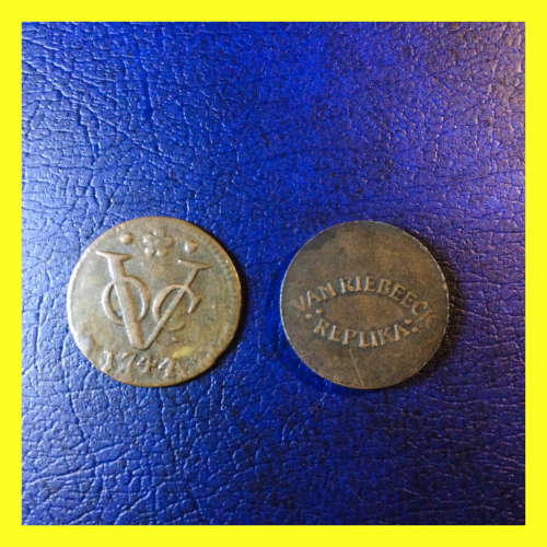 Super Find - 1744 1 Duit Zeeland VOC United East Indian Company Original + Replica - Super Condition