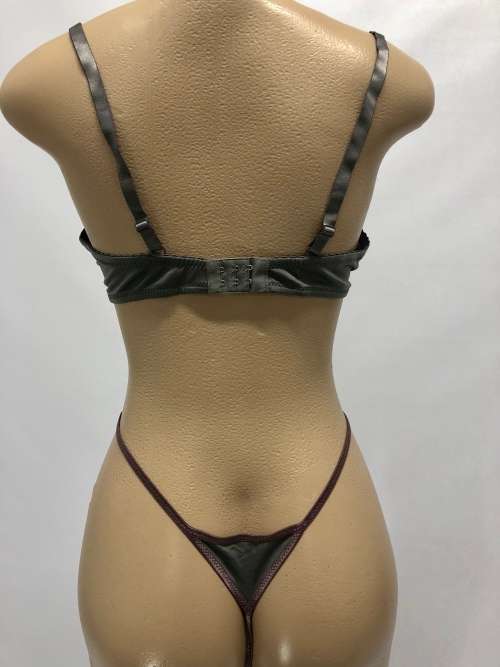 SIZE 34B grey lace bra and panty set