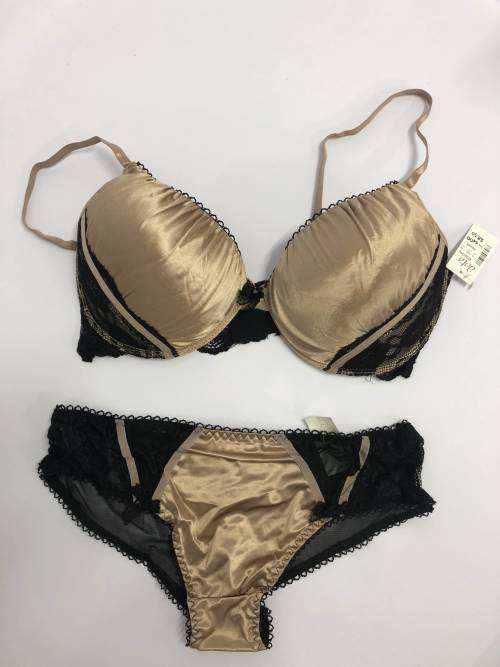 size 40D big bra and panty set golden