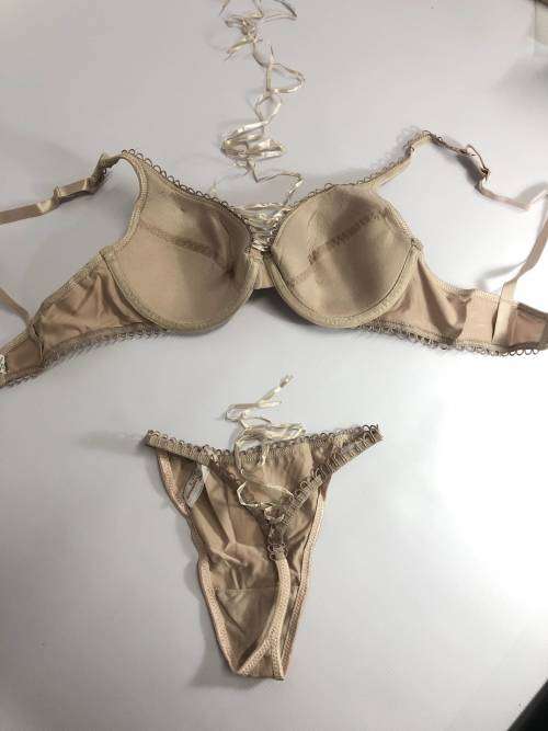 size 34C bra and panty set yellow