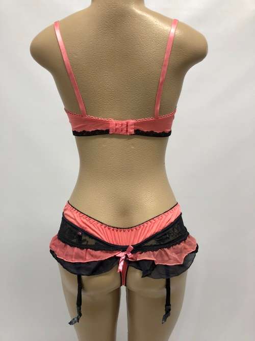 size 34B lotus bra and skirt set pink
