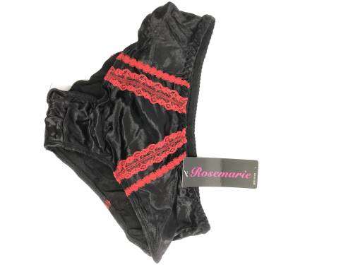 Size M black panty with red lace