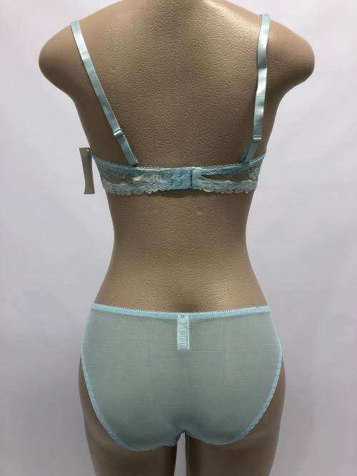 Size 34B lace bra and panty set light blue