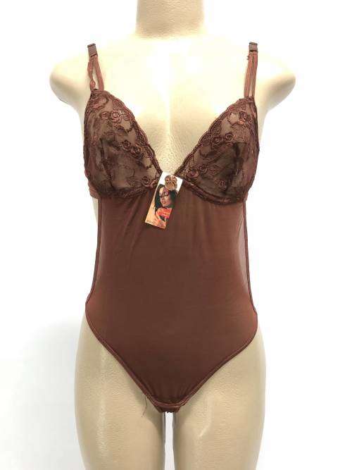 Size XL one piece chiffon Lingerie brown