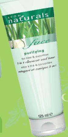 Avon naturals, purifying 2 in 1 cleanser and toner