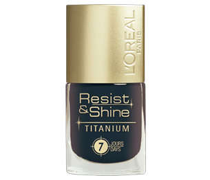 L'OREAL RESIST AND SHINE TITANIUM NAIL POLISH (BLACK)