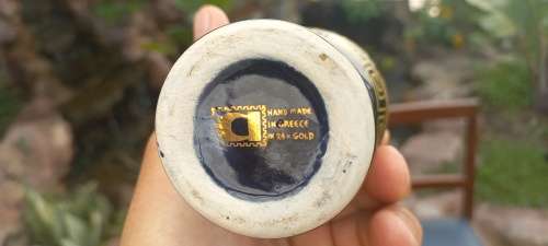 Vintage hand painted 24k gold vase
