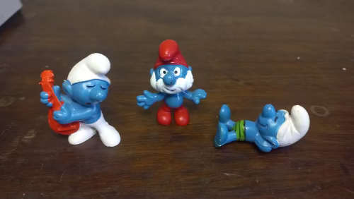 Three Vintage Peyo smurfs