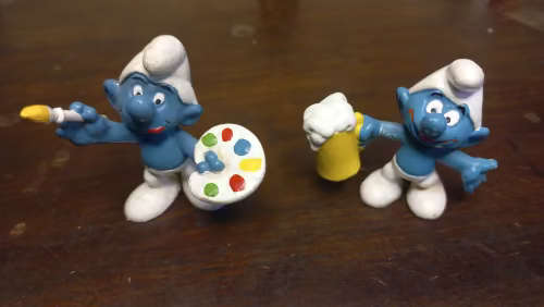 Two Vintage Peyo smurfs