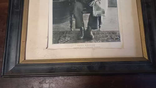 Very old framed print of president Paul Kruger