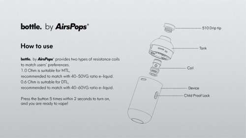 Airscream bottle - by Airspops
