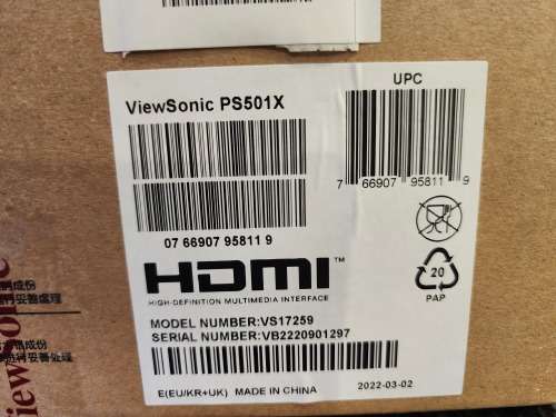 Projector ViewSonic PS501x