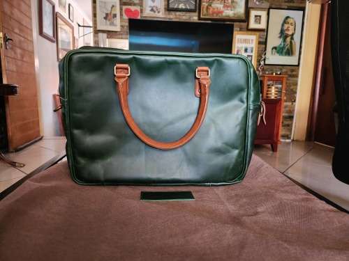Emerald Genuine Leather Laptop Messenger Bag