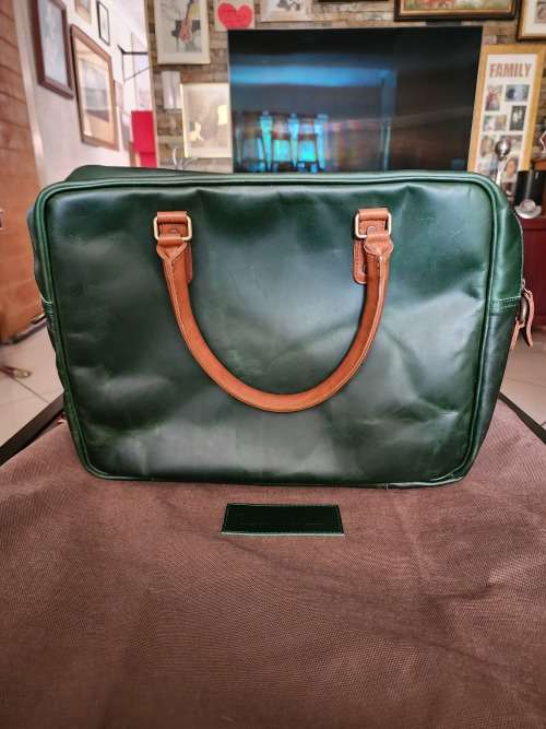 Emerald Genuine Leather Laptop Messenger Bag