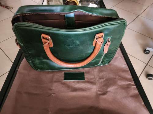 Emerald Genuine Leather Laptop Messenger Bag