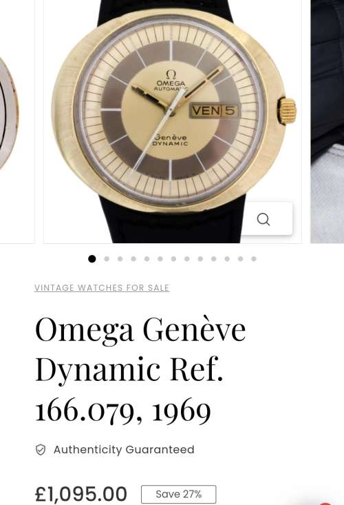 Omega Geneve Dynamic Vintage Automatic Watch