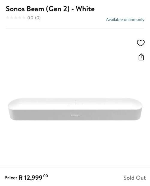 Sonos Beam Gen 2 Dolby Atmos Premium Soundbar
