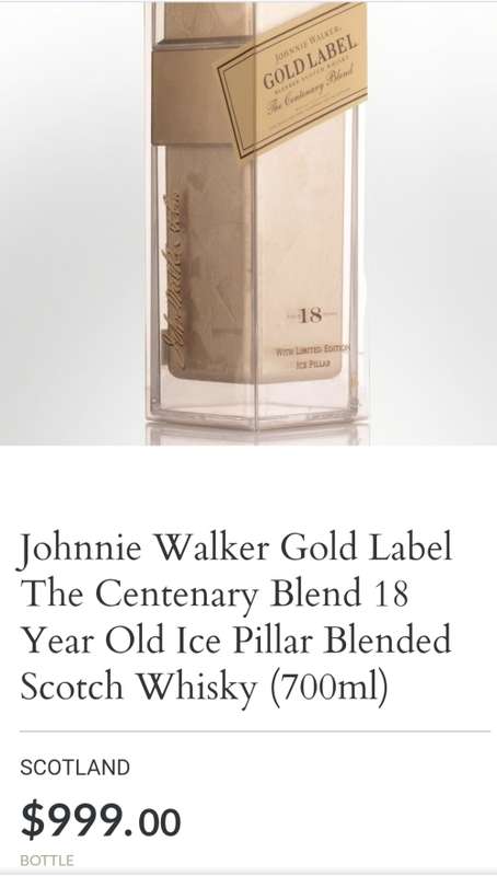 Johnnie Walker Gold Label The Centenary Blend 18 Year Old Ice Pillar