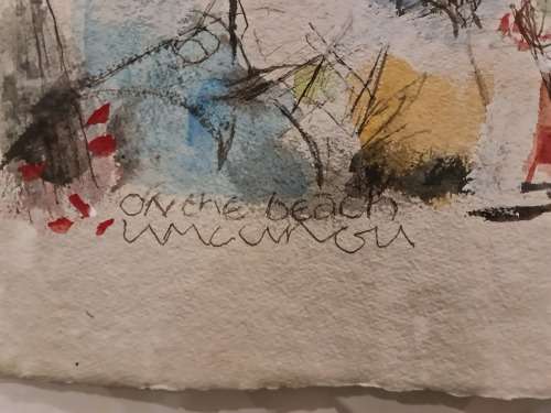 Martin Wenkidu - On the Beach Mixed Media Art