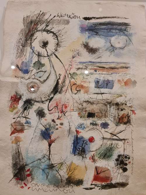 Martin Wenkidu - On the Beach Mixed Media Art