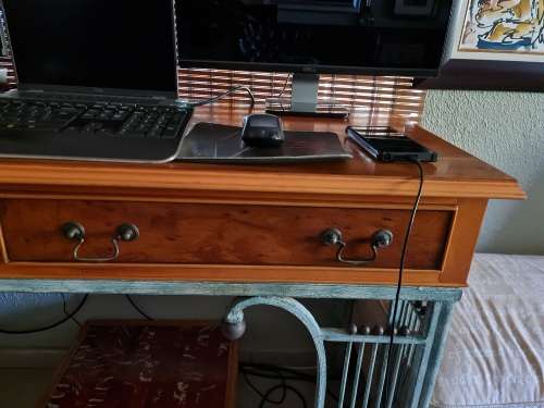 Wood and Wrought Iron Server Table