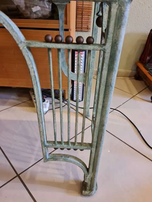 Wood and Wrought Iron Server Table