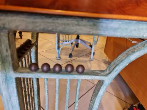 Wood and Wrought Iron Server Table