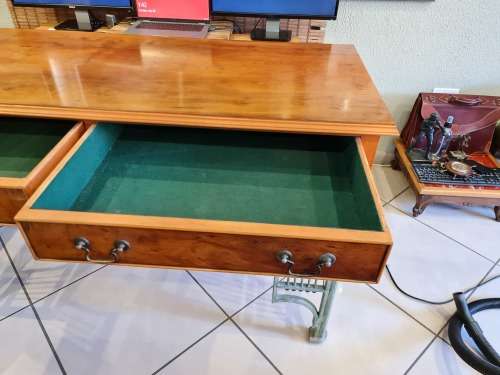 Wood and Wrought Iron Server Table