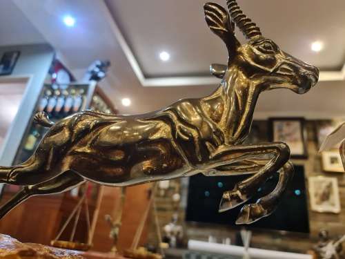 Bronze Leaping Gazelle Sculpturr
