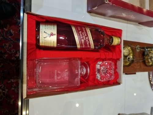Johnnie Walker Red Label 1970s Whisky Bottle With a Decanter