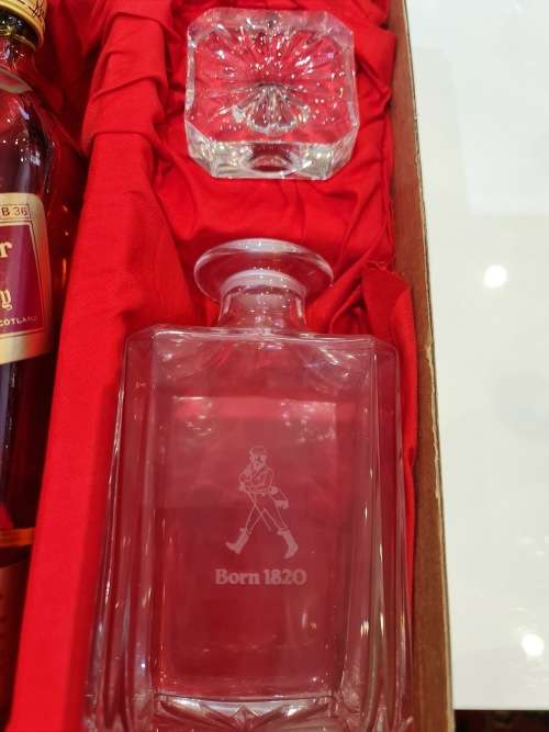 Johnnie Walker Red Label 1970s Whisky Bottle With a Decanter