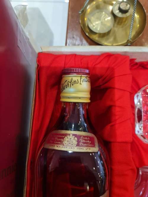 Johnnie Walker Red Label 1970s Whisky Bottle With a Decanter