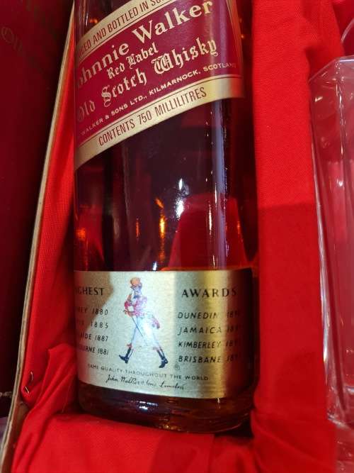 Johnnie Walker Red Label 1970s Whisky Bottle With a Decanter