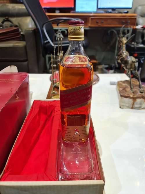 Johnnie Walker Red Label 1970s Whisky Bottle With a Decanter