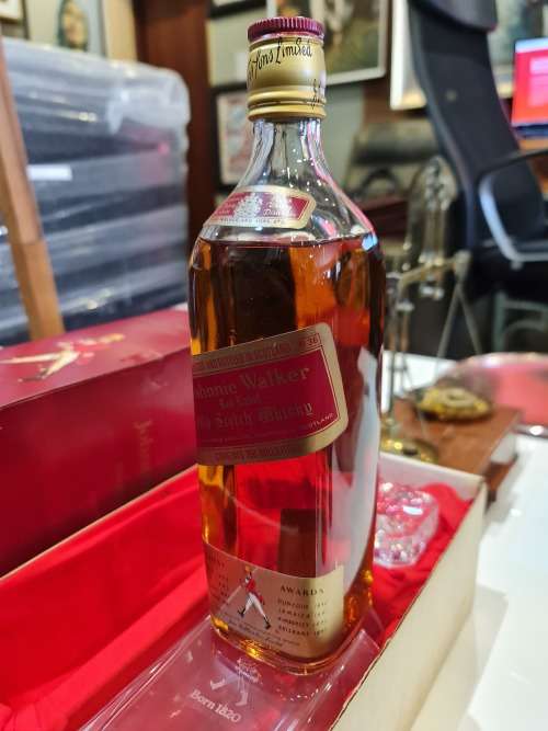 Johnnie Walker Red Label 1970s Whisky Bottle With a Decanter