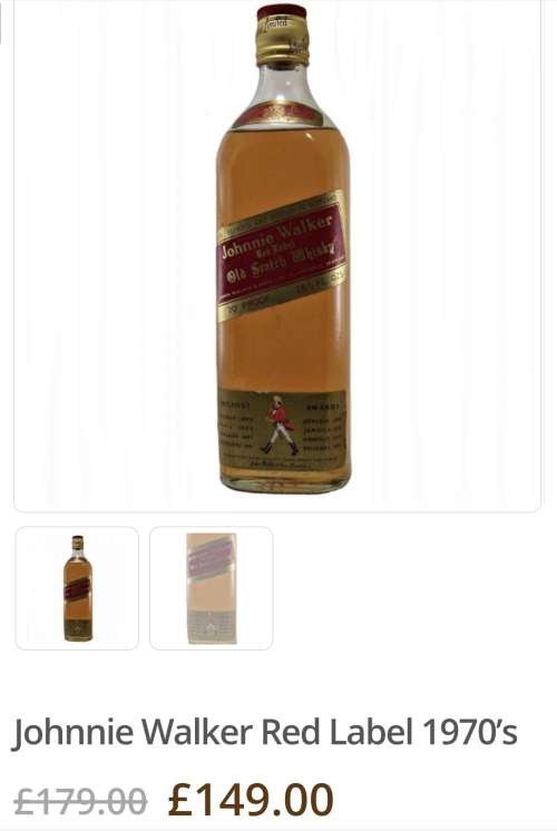 Johnnie Walker Red Label 1970s Whisky Bottle With a Decanter