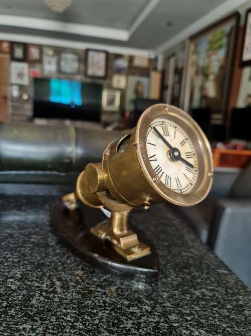 Antique Rare Walker Cherub Mark II Ship-Log Fitted With Quartz Clock