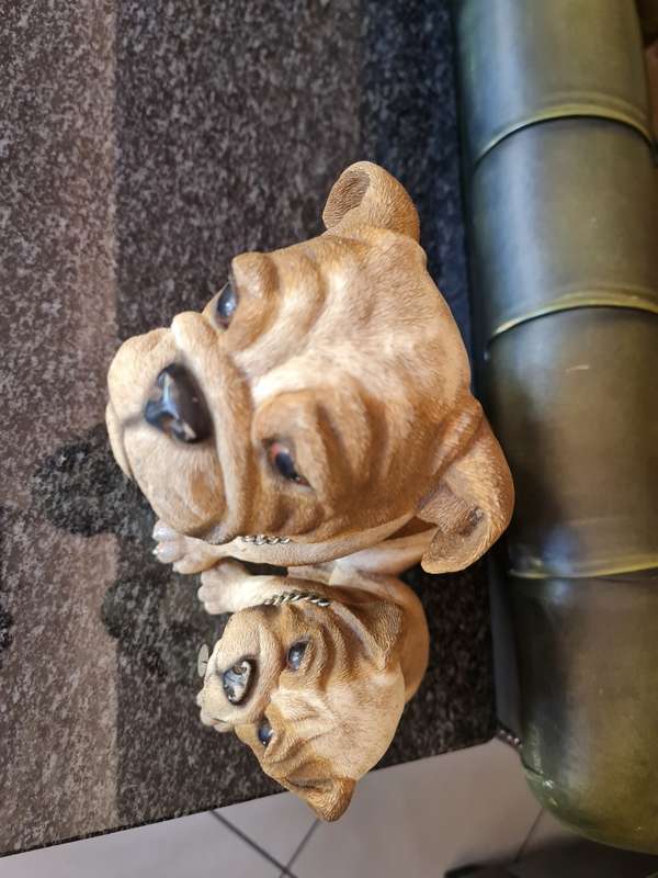 Leonardo Collection of a Bulldog and Puppy Ornament