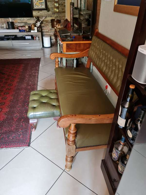 Antique French Banquette 3 Seater Bench