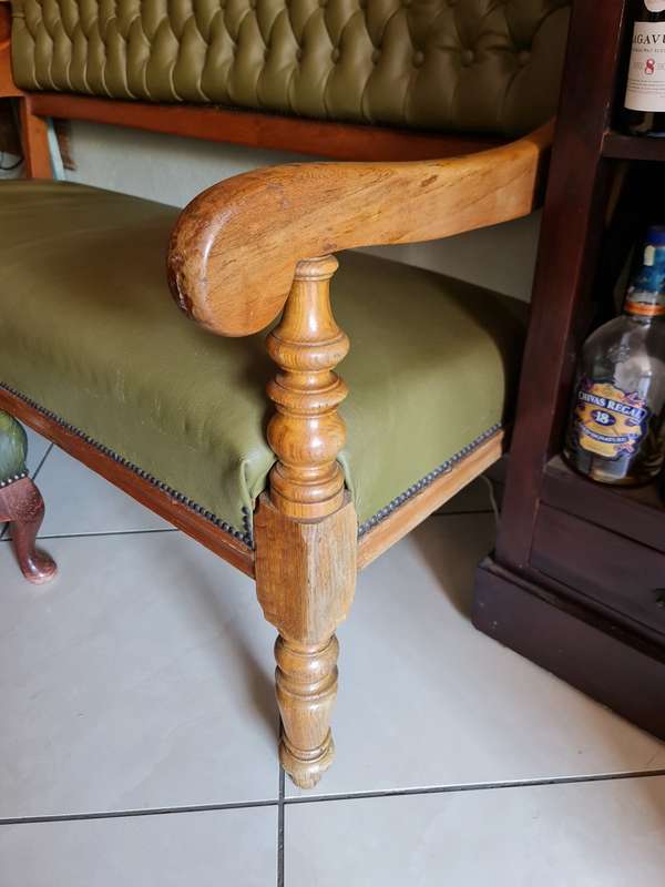 Antique French Banquette 3 Seater Bench