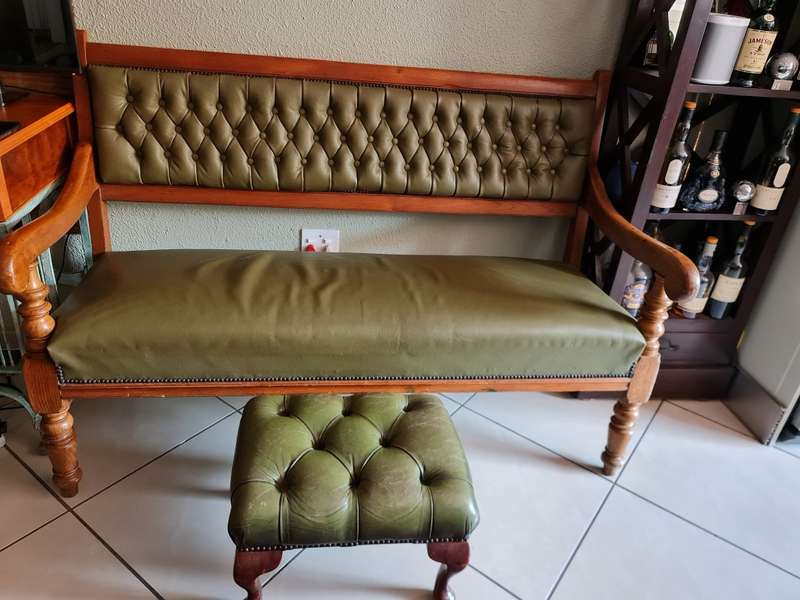 Antique French Banquette 3 Seater Bench