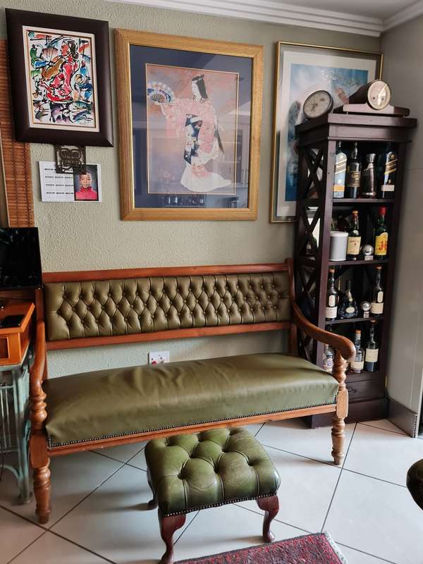 Antique French Banquette 3 Seater Bench