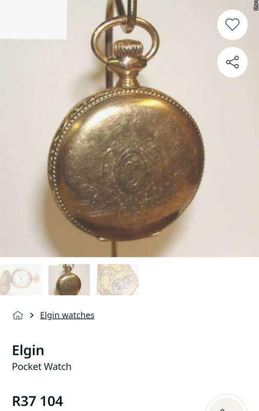 Elgin 7 Jewels Antique Pocket Watch