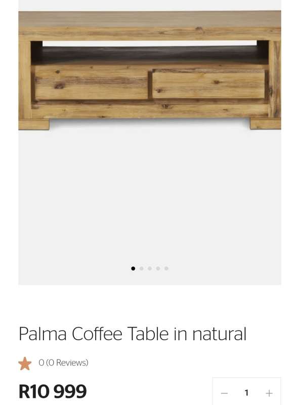 Collection Only - Coricraft Palma Coffee Table