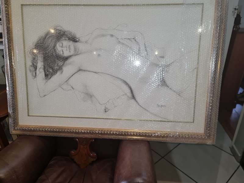 Mackeson Art/Painting Of a Reclining Nude Lady