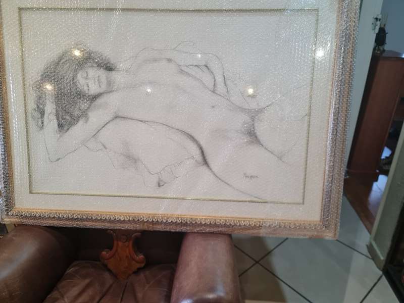 Mackeson Art/Painting Of a Reclining Nude Lady