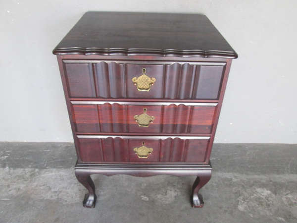 Imbuia Ball & Claw 3 Drawer Cutlery Cabinet