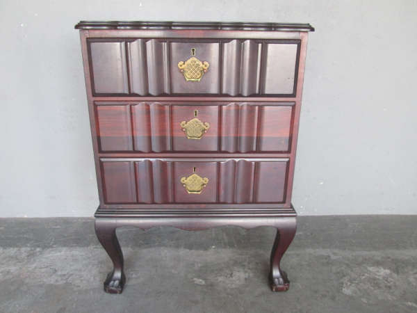 Imbuia Ball & Claw 3 Drawer Cutlery Cabinet